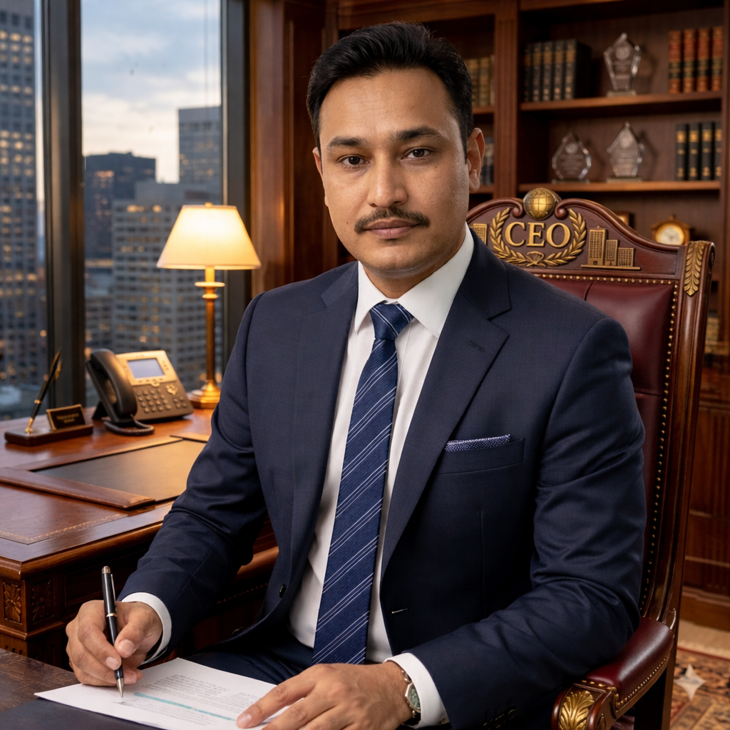 Home confident ceo in elegant office (1)